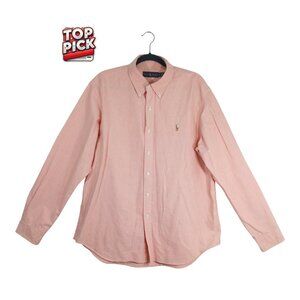 Ralph Lauren Men's Dress Shirt XL Coral Long Sleeve 100% Cotton Button Down